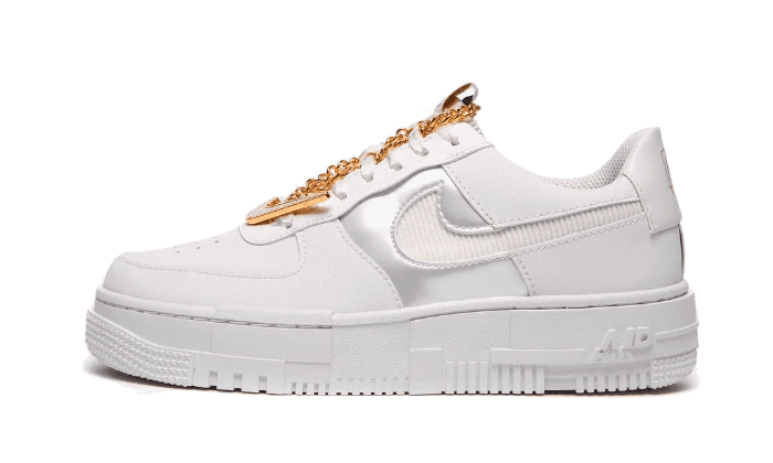 Nike Air Force 1 Low Pixel White Gold Chain